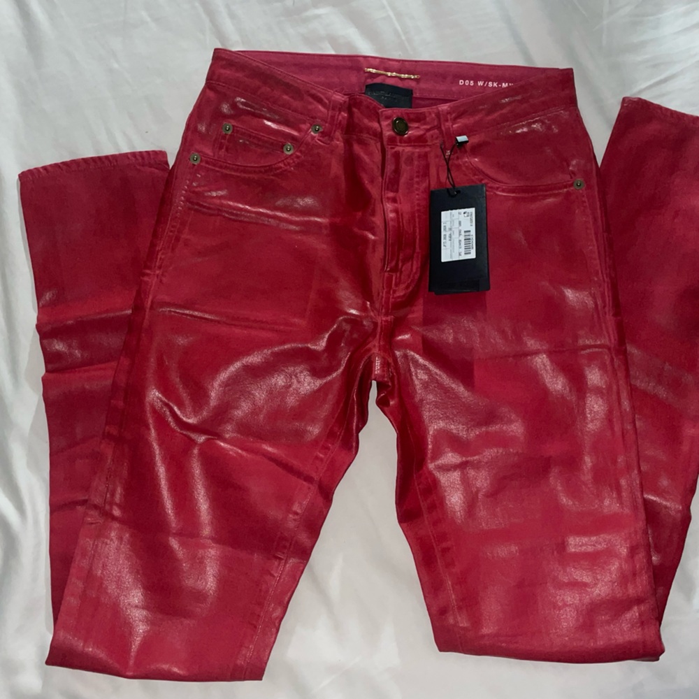 YSL Leather Red Pants